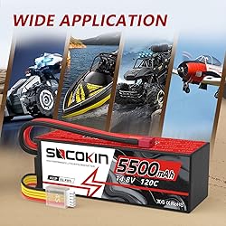 Socokin 4S Lipo Battery 5500mAh 14.8V 120C with T