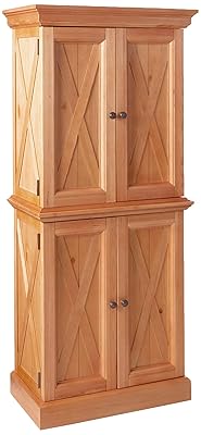 Home Styles Country Lodge Honey Pine Pantry with Adjustable Shelves