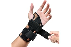 ABYON Copper Infused Carpal Tunnel Wrist Brace, Wrist Support for Arthritis,Tendonitis, Sprain, Repetitive Strain, Night Sleep Wrist Splint for Men and Women Fits Right/Left Hand