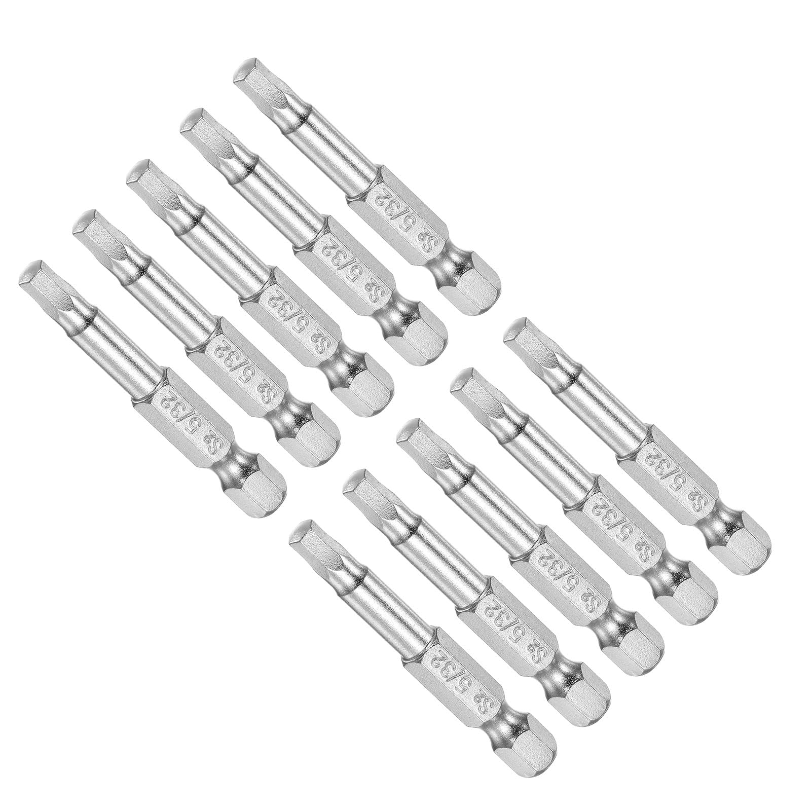 CoCud Hex Head Wrench Bit, 5/32" Hex Head 1/4" Hex Shank 2" Long, S2 Alloy Steel Screwdriver Bit - (Applications: for Electric Drill), 10-Pieces
