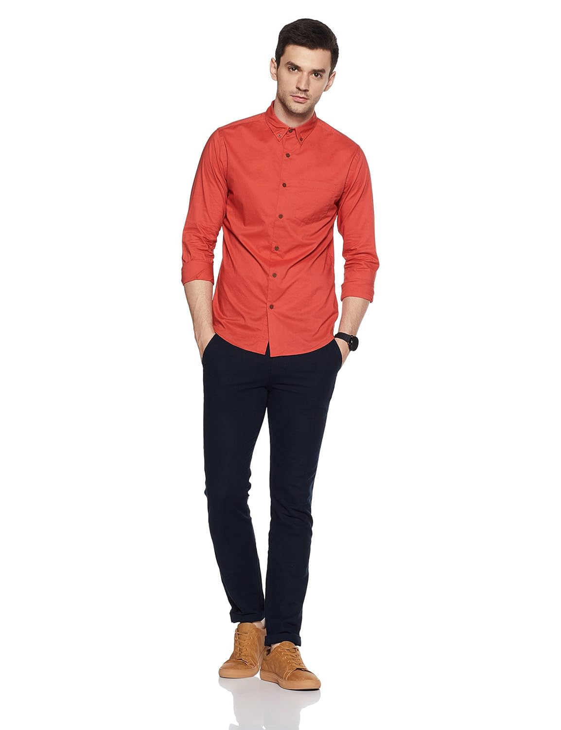 jack & jones men's solid slim fit casual shirt