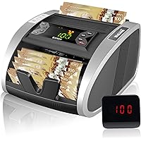 Money Counter with UV, MG, IR Counterfeit Detection, Bill Counter with External Display, 1200/min