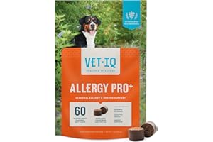 VetIQ Allergy Pro+ Soft Chews for Dogs, Dog Allergy Chews, Seasonal Support, Colostrum, Astragalus Root, Sporevia, Hickory Smoke Flavor, 60 Count