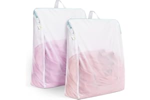 OTraki 24 x 32 inch Mesh Laundry Bag with Handles 2 Pack Side Widening Zippered Garment Bags for Laundry Washing Machine Larg