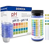 pH Test Strips for Urine Saliva 100 Ct with 100 Cups, (Range 0-14) 4 in 1 pH Testing Strips or Human Body Alkaline Acid, Orak pH, Water pH, Fast 15-Second Results Home Pee Test