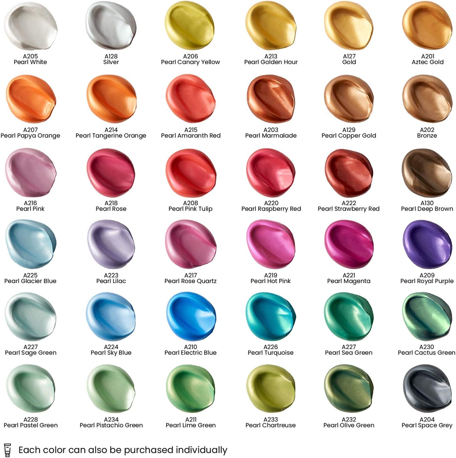 ARTEZA Metallic Acrylic Paint, Set of 36 Colours/Tubes (22 ml, 0.74 oz.) with Storage Box, Rich Pigments, Non Fading - Image 3