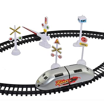 Akki World Nyrwana High-Speed Metro with Round Track Battery-operated Train (Silver)