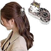 Gray Cat Hair Clips, Hapdoo Funny Animal Claw Clips for Women Girls, Cute Kitten Pet Hair Accessories Gifts