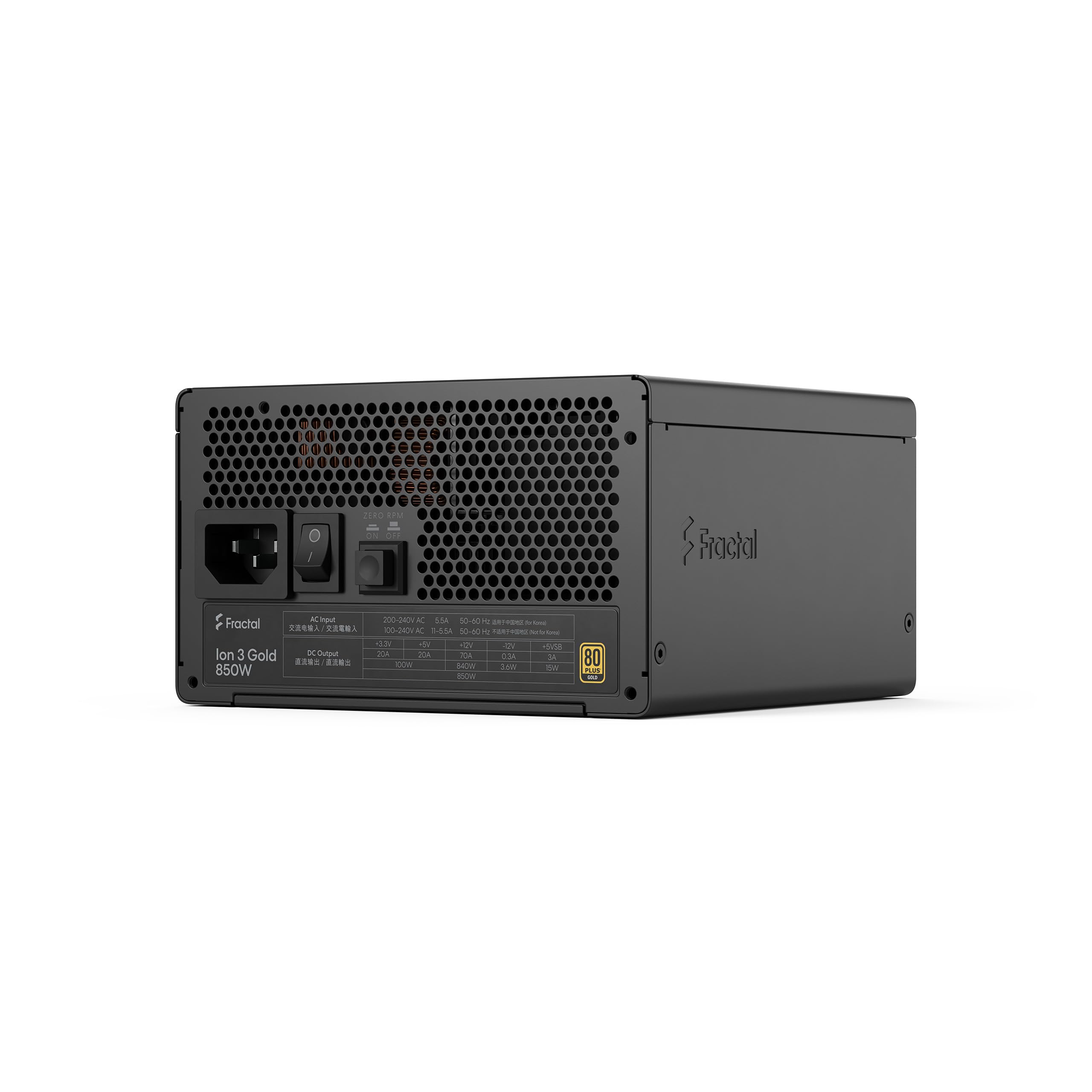 Fractal Design Ion 3 Gold 1000W Black 80 Plus Gold Certified Fully Modular Atx12V 3.1 Power Supply Unit Psu - View 8