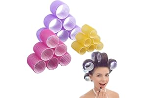 AFANSO Jumbo Size Hair Roller sets, Self Grip, Salon Hair Dressing Curlers, Hair Curlers, 3 size 18 packs ((6XJUMBO+6XLARGER+6XMEDUIEM)…