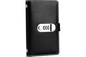 Money Saving Wallet, Money Saving Book with Lock, 100 Envelopes Savings Challenge Book, Cash Organizer with 50 Transparent Pa