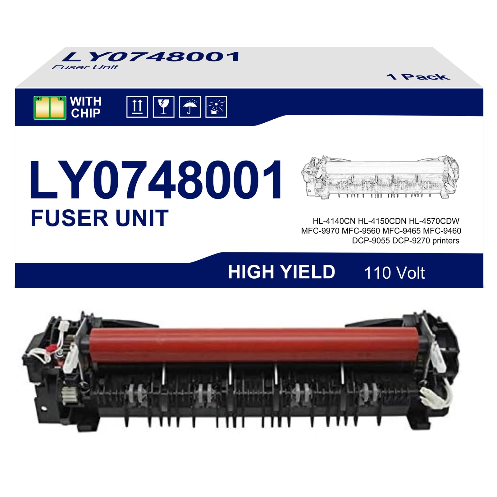 Photo 1 of LY0748001 Fuser Unit Replacement for Brother HL-4140CN HL-4150CDN HL-4570CDW MFC-9970 MFC-9560 MFC-9465 MFC-9460 DCP-9055 DCP-9270 Printer, (110v/220v)