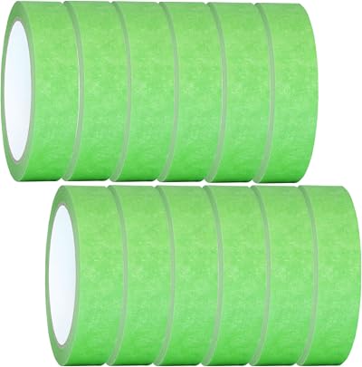 NORTHERN BROTHERS 12 Rolls Masking Tape 25mm x 20m Green Painter's Tape