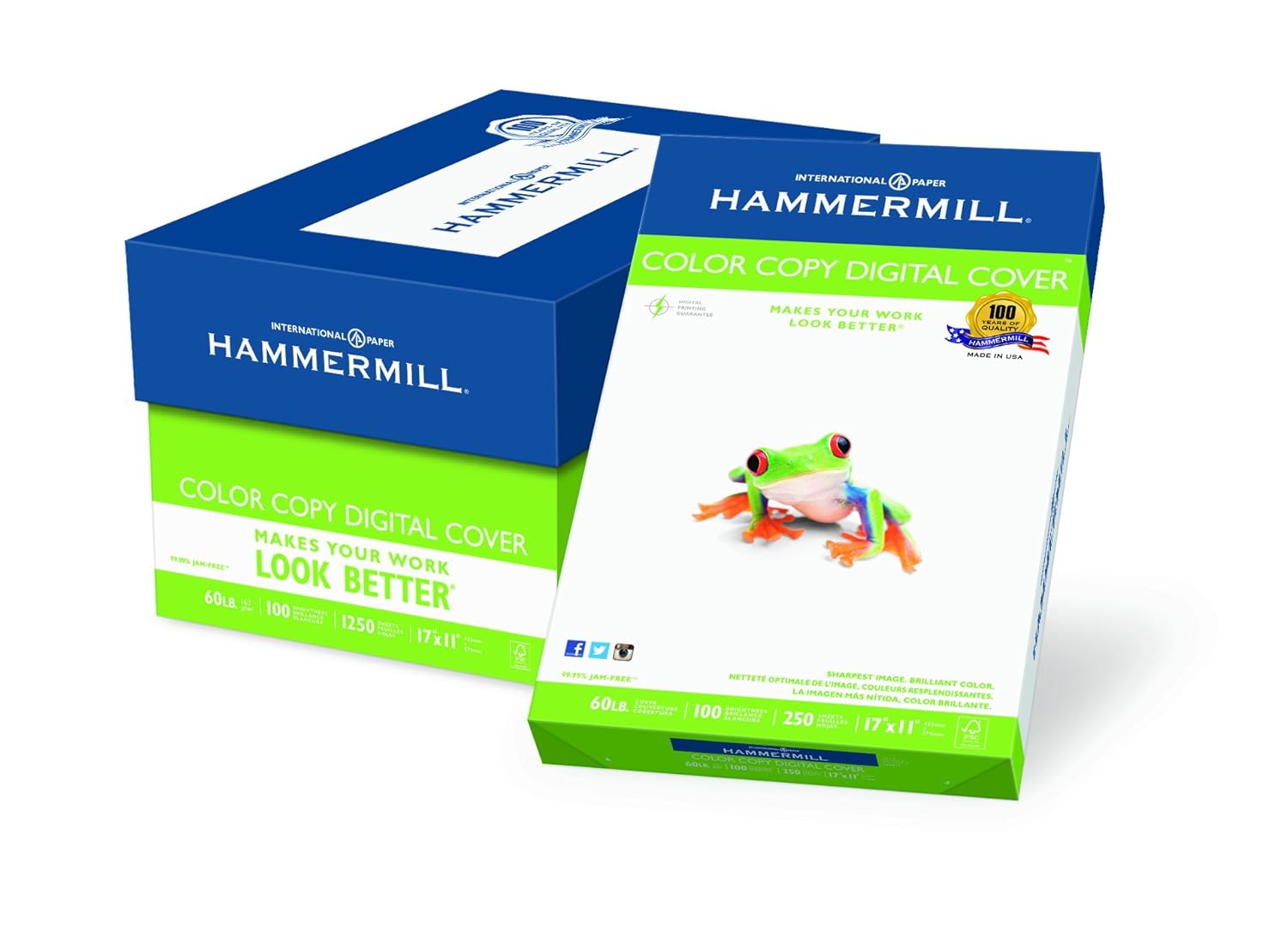 Hammermill Paper, Color Copy Digital Cover, 60lb, 17 x 11, 100 Bright