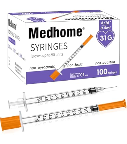 Amazon.com: 1ml 31G 5/16 Inch 8mm Syringe, Lab Syringes