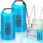 50LB Heavy Duty Pool Ladder Weights for Above Ground Pools, 20L Universal Pool Step Weights, 500D VPC Waterproof Pool Stair Weights, Easy Fill Sand Bags for Pool Steps, Foldable, Leak-Proof, 2PCS