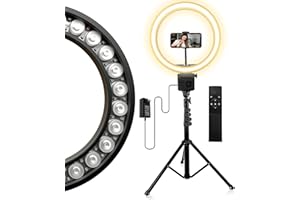 AGOGO 12'' LED Ring Light with Tripod Stand and Phone Holder, 24W High Power LED Bulb,Selfie Halo Light for Photography/Makeu