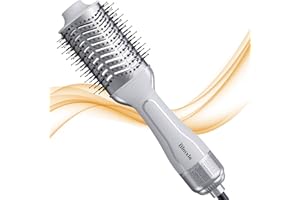 Blmxle Hair Dryer Brush Blow Dryer Brush, 4 in 1 Hair Dryer Brush Set for Straightening/Drying/Curling, Anti-Static Oval Barrel Styling Tools Blow Dryer with Negative Ion for All Hair Types, White