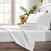 Bamboo Bay 4 Piece King Size Sheet Set, 100% Viscose Made from Bamboo, Breathable, Ultra Soft Cooling Bed Sheets for Hot Sleepers, Beddings with Deep Pockets Fit 16" Mattress, White