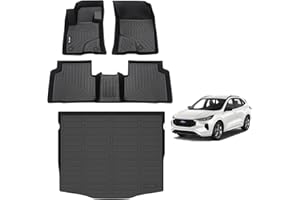 AIPOIL® Floor Mats & Cargo Liner Set for 2020-2025 Ford Escape Hybrid All Weather Protection TPE Anti-Slip Automotive Full Set Custom Car Mats Accessories - Black
