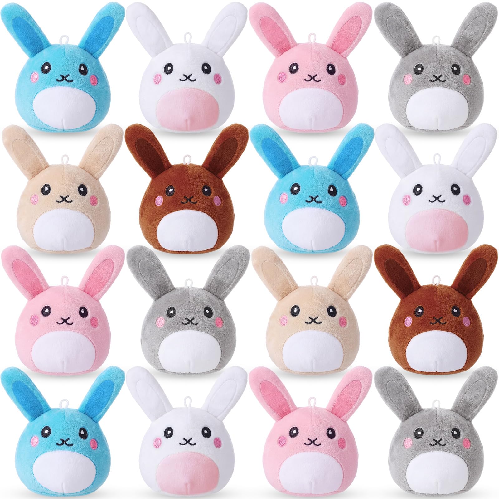 Syhood 24 Pcs 6 Pcs Easter Bunny Plush Bulk Mini Stuffed Bunnies for Kids Stuffed Animal Toys Soft Bunny Animals in Pastel Colors Small Stuffers Toys for Goodie Bags Easter Party Favors