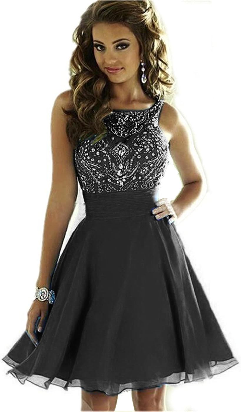 MEILISAY Meilishuo Women's Sparkly Beading Prom Dresses Short Homecoming Dresses for Juniors LF-146