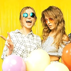 6 Pack Yellow Foil Fringe Curtain Backdrop, 3.28Ft