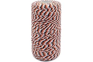 LEECOGO Butchers Twine - Orange and Black, 328 Feet, 2mm Thick, Christmas & Halloween, Gift Wrapping, DIY Crafts, Home Decoration, String Art, Gardening