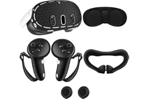 LRWZOV Silicone Cover Set Compatible with Meta Quest 3 Accessories, Quest 3 Silicone Face Cover, VR Shell Cover,Quest 3 Controller Grips Cover,Protective Lens Cover