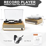 Udreamer Record Player with Speaker Bluetooth Turntable 3 Speed Belt-Driven view 6