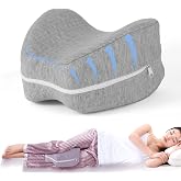 SOMNINOX Knee Pillow for Side Sleepers Leg Memory Foam Pillow Side Sleeping Soothing Relief for Back, HIPS, Knees, Joints, Nerves and Muscle Discomfort Relief (Grey, Small)