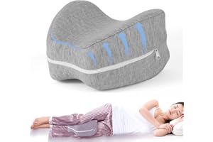 SOMNINOX Knee and Leg Memory Foam Pillow for Side Sleepers, Ergonomic Support for Back, HIPS, Knees, Joints, Nerves and Muscle Discomfort Relief (Gray)