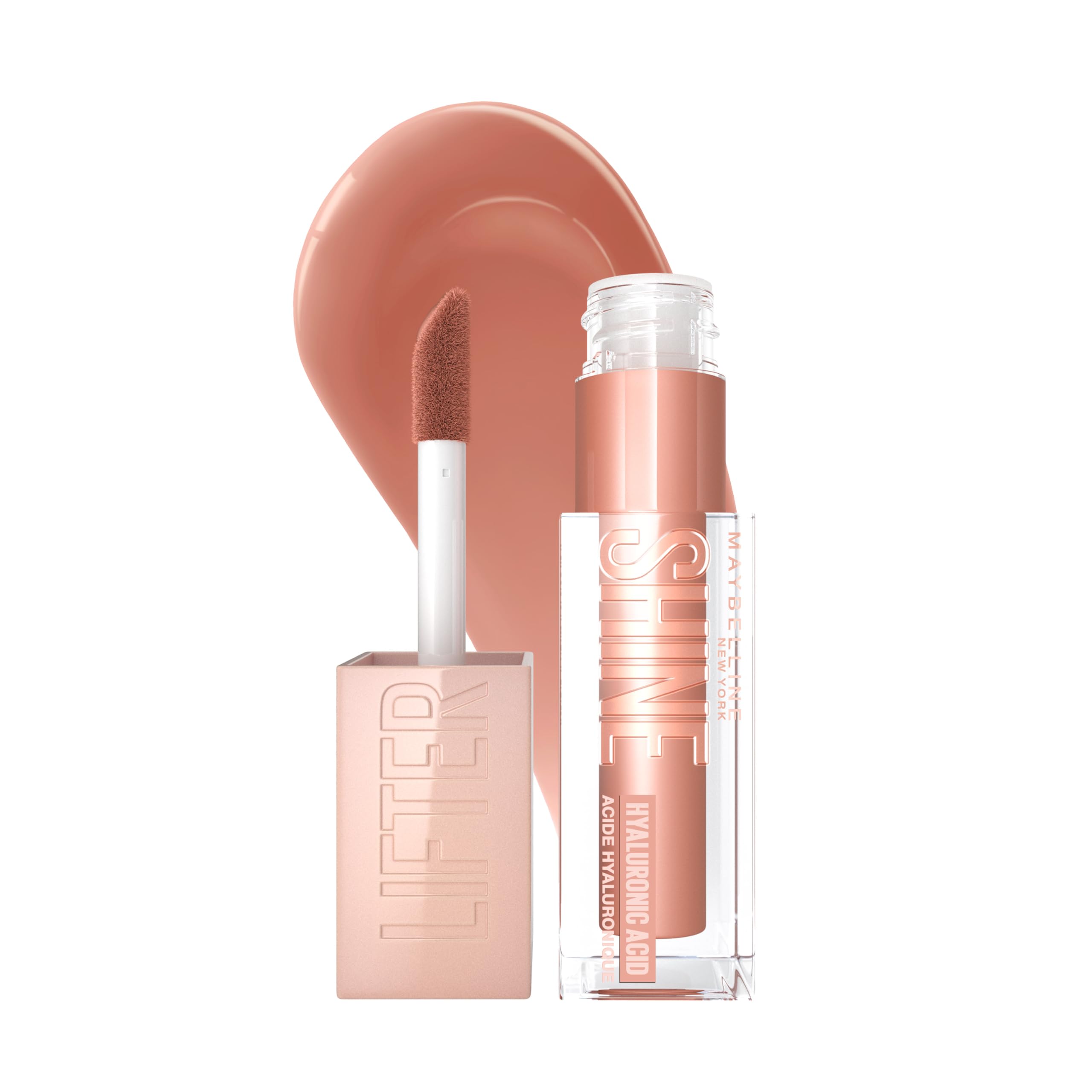 Maybelline New York Lifter Gloss, Plumping & Hydrating Lip Gloss with Hyaluronic Acid, 5.4 ml, Shade: 008, Stone