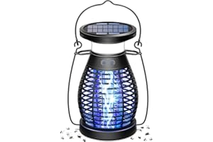 Burlan Solar Bug Zapper Outdoor & Indoor, Cordless Mosquito Zapper Rechargeable Waterproof Fly Zapper for Camping, Home, Patio, Backyard, Kitchen