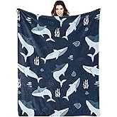 Shark Blanket Gift Cute Animal Blanket Bed Throw Blanket Soft Lightweight Cozy Warm Blankets for Kids Teens Men Women (50"x40", Shark)
