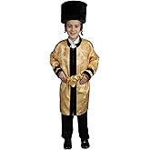 Dress Up America Gold Grand Rabbi Coat for Kids - Jewish Bekitcha Set for Boys