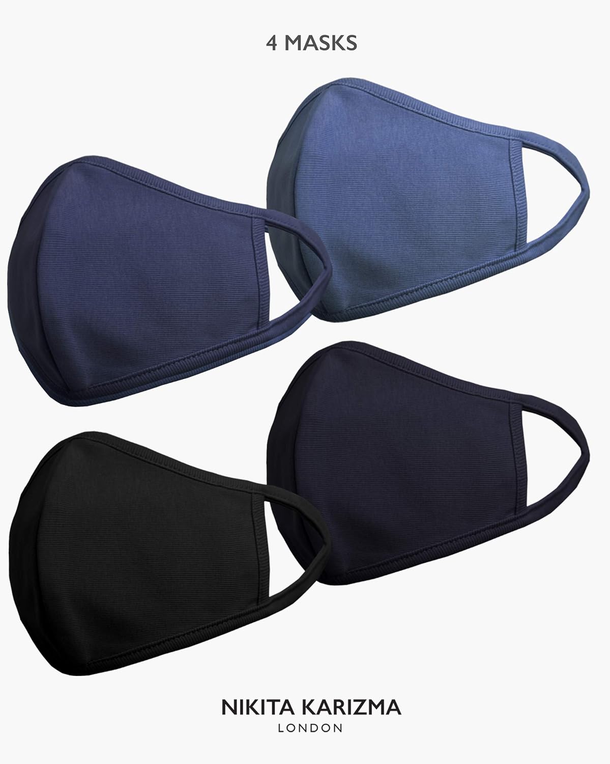 Stretch Sculpt in Blues Face Masks by KARIZMA Fabric Face Mask 4 Masks, 4 count (Pack of 1) - Image 3