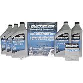 Quicksilver 4-Stroke Oil Change Kit &ndash; for Mercury Outboard Engines &ndash; 15, 20, 25, 30, 40, 50, 60, 75, 90, 115, 150, 175, 200, 225, 250, 300, 350, 400 HP