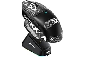 ATTACK SHARK V6 Wireless Gaming Mouse with RGB Charging Dock, 25K DPI PAW3311 Sensor, 1K Polling Tri-Mode Ergonomic PC Mice, 
