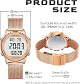Hearkent Pedometer Watch for Women Rose Gold 30m Waterproof 36mm LCD view 3