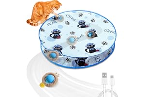 Hyfico Interactive Cat Toys for Indoor Cats Automatic Motion Activated Moving Ball Hide and Seek Game for Indoor, Cat Balls with 28 Inch Play Mat