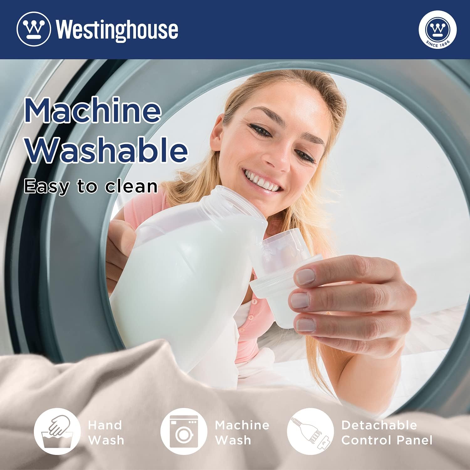 Westinghouse Electric Blanket Heated Throw Flannel to Sherpa Reversible Heating Blanket 50"x60", 6 Heat Settings & 4 Hours Auto Off, Machine Washable Ivory 50x60in: Kitchen & Dining