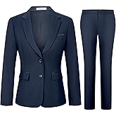 Kelyaa Women's 2 Piece Suit Lady 2 Button Business Work Office Slim Fit Blazer Jacket Pants Set