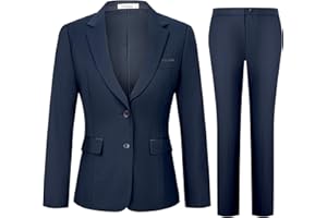 Kelyaa Women's 2 Piece Suit Lady 2 Button Business Work Office Slim Fit Blazer Jacket Pants Set