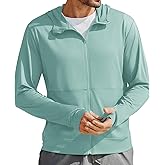 Men's UPF 50+ Full Zip Up Sun Protection Hoodie Jacket Long Sleeve Lightweight UV Shirts for Men Hiking Fishing