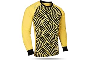 Kalci Hidden Chest Padding Soccer Goalie Jersey Youth & Adult. Long Sleeves Elbow Padded Goalkeeper Shirt for Boys & Girls