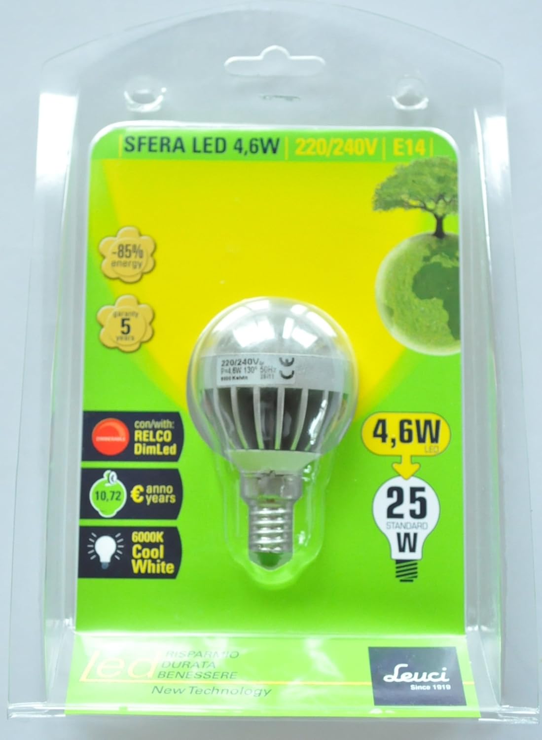 4.6W Dimmable LED Golf Ball / Mini Globle SES E14 Small Screw Cap /Light Bulb Cool/Daylight