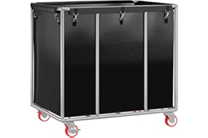 ELYKEN Commercial Laundry Cart with Wheels, 420L Heavy Duty Rolling Laundry Hamper with Removable Waterproof Liner Bag, 400 l