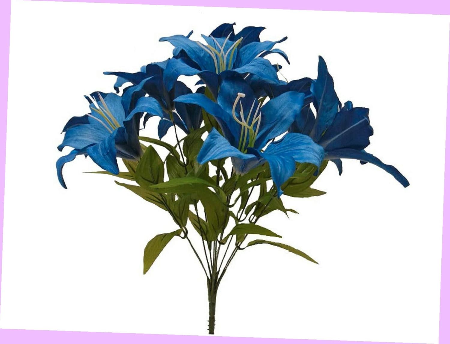 Artificial Dark Blue Tiger Lily Bush Satin Artificial