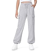 BOOPH Girls Sweatpants Kids Baggy Cargo Pants Athletic Drawstring Jogger Pants with Pockets 7-14Y